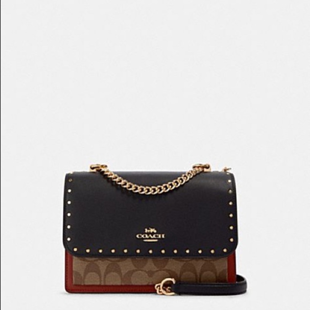 Klare Signature Canvas Colorblock Crossbody with Rivets
